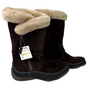 Clarks Womens Novice Moon Winter Boots Suede Shearling Mid-Calf Brown Size 7